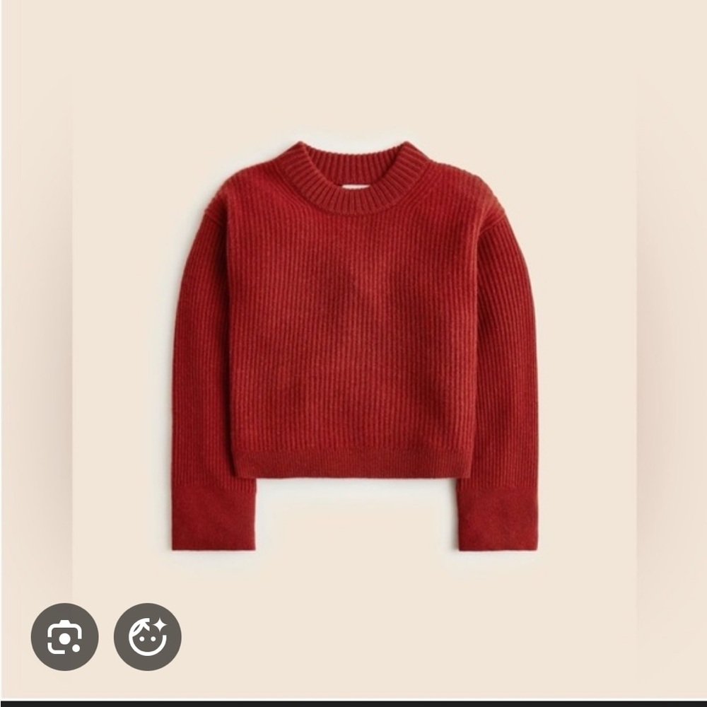 J. Crew ribbed cropped cashmere crewneck sweater